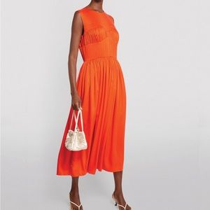 TOVE Demy Midi Orange Silk Dress